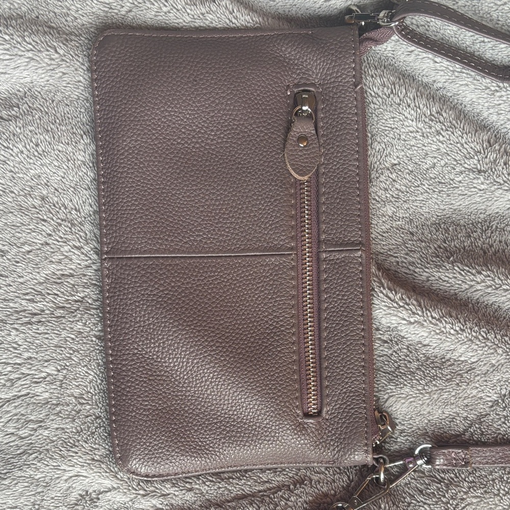 Leather Wristlet & Crossbody with Zippers